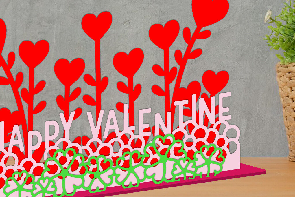 Intra απο ξύλο plywood 3mm-4mm πάχος – Κοπή με λέιζερ Αγίου Βαλεντίνου Δίασταση  20x20 cm INTRAFABR-113430203