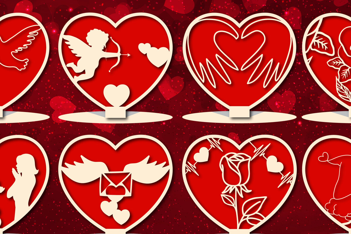 Intra απο ξύλο plywood 3mm-4mm πάχος – Πακέτο Stand καρδιών Valentine Layer Δίασταση  20x20 cm INTRAFABR-23715837