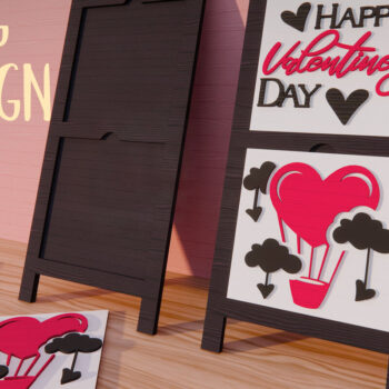 Intra απο ξύλο plywood 3mm-4mm πάχος – πινακίδα κεκλιμένης σκάλας Αγίου Βαλεντίνου Δίασταση 20x20 cm INTRAFABR-88129763 - Image 1