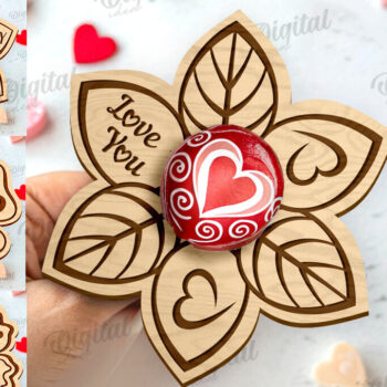 Intra απο ξύλο plywood 3mm-4mm πάχος – Πακέτο λέιζερ Valentine Lollipop Holders Δίασταση  20x20 cm INTRAFABR-111805532 - Image 1