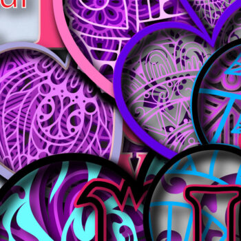 Intra απο ξύλο plywood 3mm-4mm πάχος – Κουτί σκιών δέσμης αγάπης Αγίου Βαλεντίνου Δίασταση  20x20 cm INTRAFABR-24059907 - Image 2