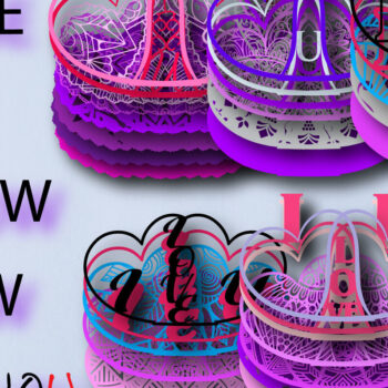 Intra απο ξύλο plywood 3mm-4mm πάχος – Κουτί σκιών δέσμης αγάπης Αγίου Βαλεντίνου Δίασταση  20x20 cm INTRAFABR-24059907 - Image 3