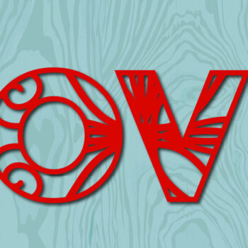 Intra απο ξύλο plywood 3mm-4mm πάχος – Αρχείο Valentine Love Laser/χάρτινο Cut Δίασταση  20x20 cm INTRAFABR-22445569 - Image 1