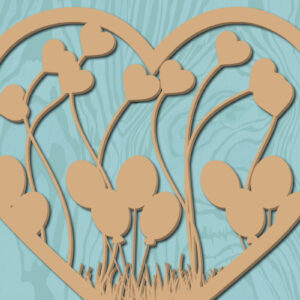 Intra απο ξύλο plywood 3mm-4mm πάχος – Αρχείο Valentine Love Laser/χάρτινο Cut Δίασταση  20x20 cm INTRAFABR-22443587