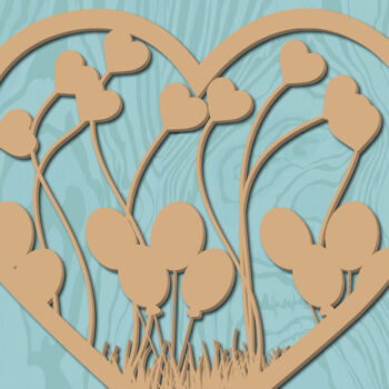 Intra απο ξύλο plywood 3mm-4mm πάχος – Αρχείο Valentine Love Laser/χάρτινο Cut Δίασταση  20x20 cm INTRAFABR-22443587 - Image 1