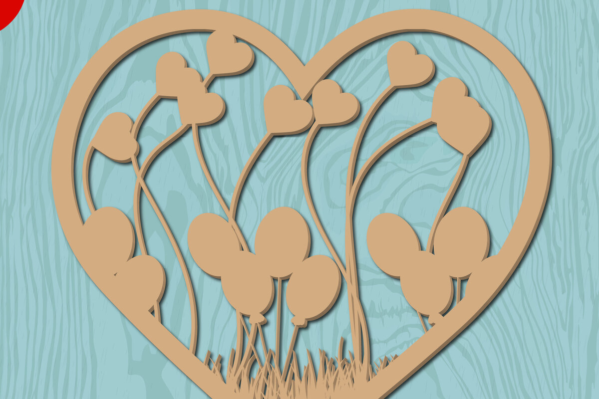 Intra απο ξύλο plywood 3mm-4mm πάχος – Αρχείο Valentine Love Laser/χάρτινο Cut Δίασταση  20x20 cm INTRAFABR-22443587