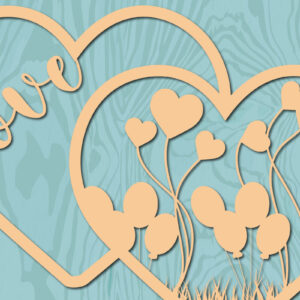 Intra απο ξύλο plywood 3mm-4mm πάχος – Αρχείο Valentine Love Laser/χάρτινο Cut Δίασταση  20x20 cm INTRAFABR-22443789