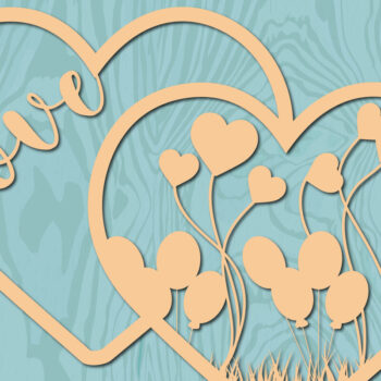 Intra απο ξύλο plywood 3mm-4mm πάχος – Αρχείο Valentine Love Laser/χάρτινο Cut Δίασταση  20x20 cm INTRAFABR-22443789 - Image 1