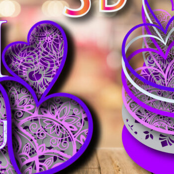 Intra απο ξύλο plywood 3mm-4mm πάχος – Valentine Love Mandala Δίασταση  20x20 cm INTRAFABR-24033475 - Image 1