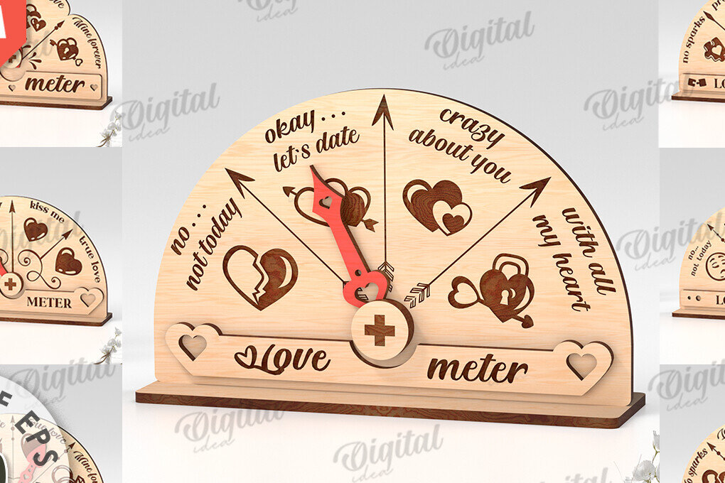 Intra απο ξύλο plywood 3mm-4mm πάχος – Πακέτο κοπής με λέιζερ Valentine Love Meters Δίασταση  20x20 cm INTRAFABR-113332155