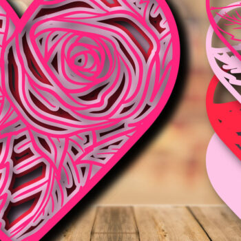 Intra απο ξύλο plywood 3mm-4mm πάχος – Valentine Love Multilayer Δίασταση  20x20 cm INTRAFABR-24155055 - Image 1