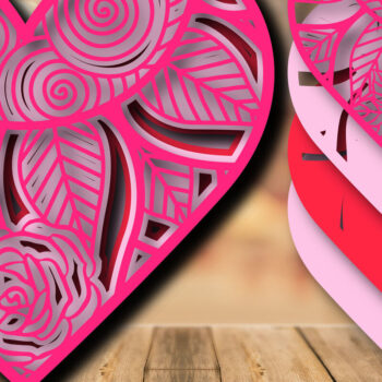 Intra απο ξύλο plywood 3mm-4mm πάχος – Valentine Love Multilayer Δίασταση  20x20 cm INTRAFABR-24155070 - Image 1