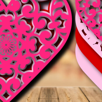 Intra απο ξύλο plywood 3mm-4mm πάχος – Valentine Love Multilayer Δίασταση  20x20 cm INTRAFABR-24155078 - Image 1