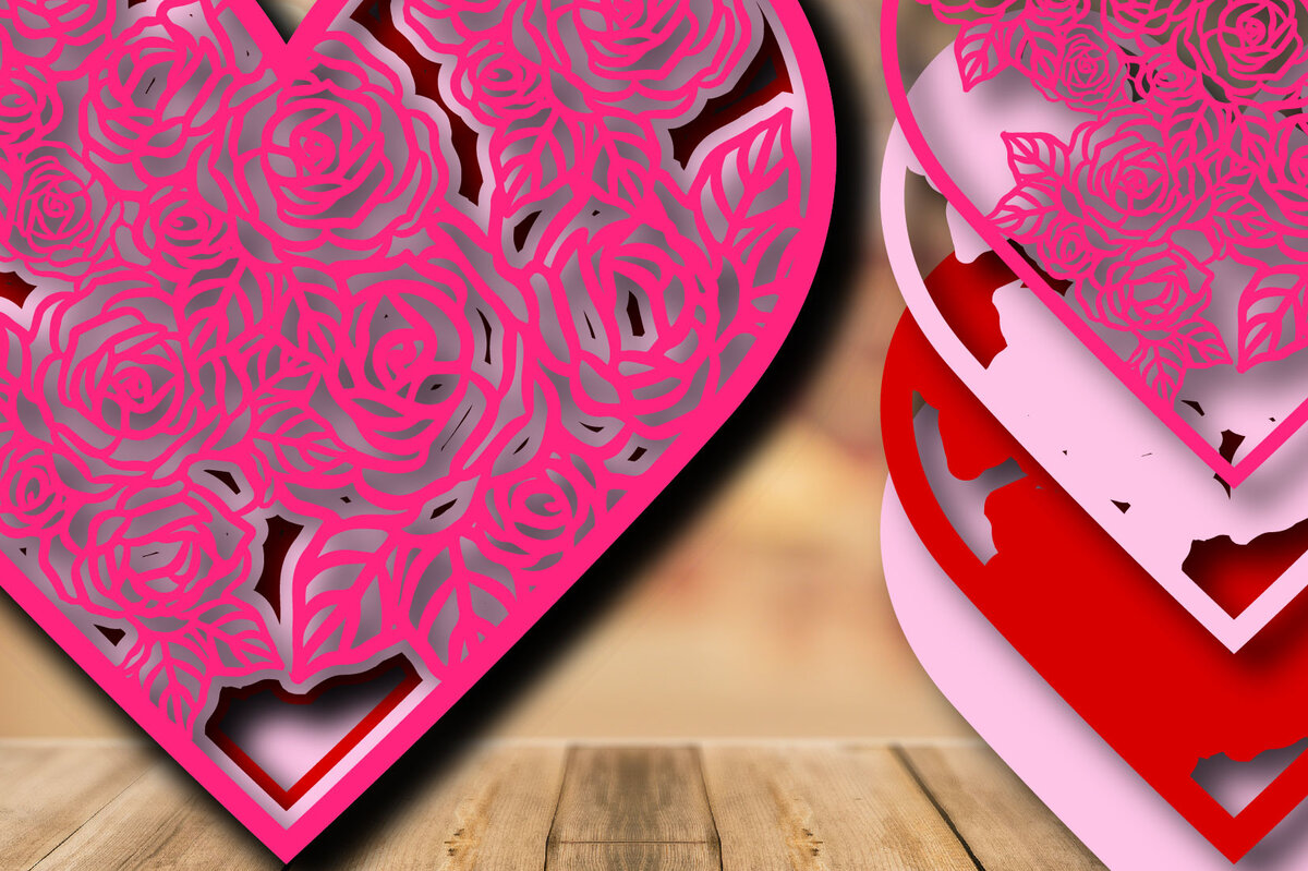 Intra απο ξύλο plywood 3mm-4mm πάχος – Valentine Love Multilayer Δίασταση  20x20 cm INTRAFABR-24155110