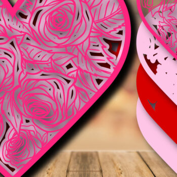 Intra απο ξύλο plywood 3mm-4mm πάχος – Valentine Love Multilayer Δίασταση  20x20 cm INTRAFABR-24155108 - Image 1