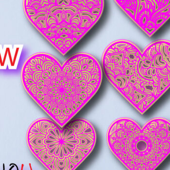 Intra απο ξύλο plywood 3mm-4mm πάχος – Πακέτο Mandala Multilayer Love Valentine Δίασταση  20x20 cm INTRAFABR-24154844 - Image 3