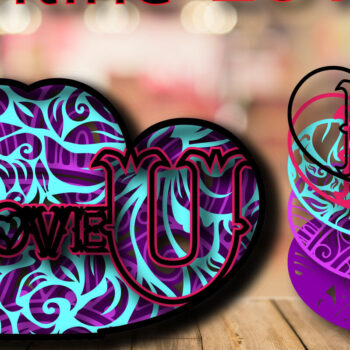 Intra απο ξύλο plywood 3mm-4mm πάχος – Valentine Love Multilayer Shadow Box Δίασταση  20x20 cm INTRAFABR-24059923 - Image 1