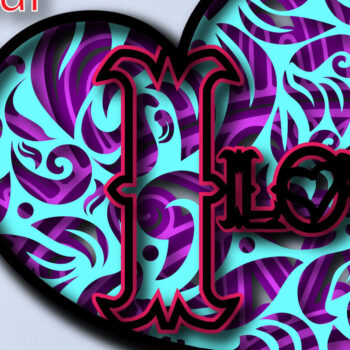 Intra απο ξύλο plywood 3mm-4mm πάχος – Valentine Love Multilayer Shadow Box Δίασταση  20x20 cm INTRAFABR-24059923 - Image 2