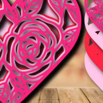 Intra απο ξύλο plywood 3mm-4mm πάχος – Valentine Love Multilayer Δίασταση  20x20 cm INTRAFABR-24155047 - Image 1