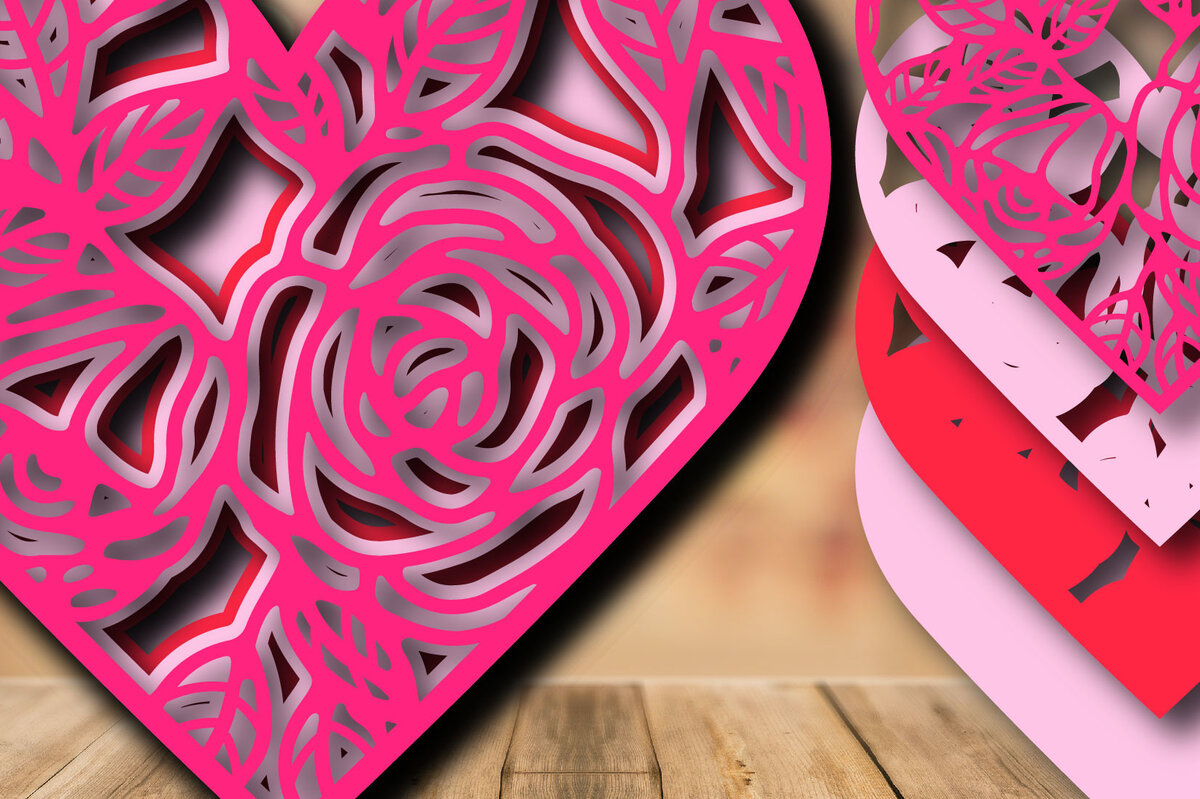 Intra απο ξύλο plywood 3mm-4mm πάχος – Valentine Love Multilayer Δίασταση  20x20 cm INTRAFABR-24155047