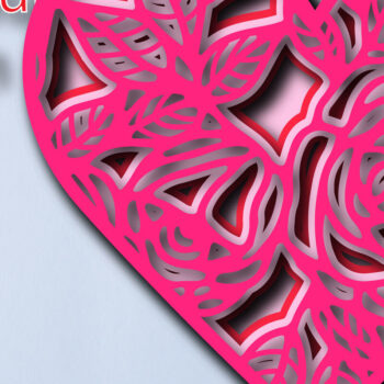 Intra απο ξύλο plywood 3mm-4mm πάχος – Valentine Love Multilayer Δίασταση  20x20 cm INTRAFABR-24155047 - Image 2