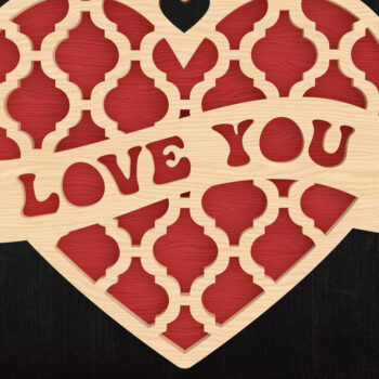 Intra απο ξύλο plywood 3mm-4mm πάχος – Valentine Love You Heart Design Δίασταση  40x30 cm INTRAFABR-113317309 - Image 1