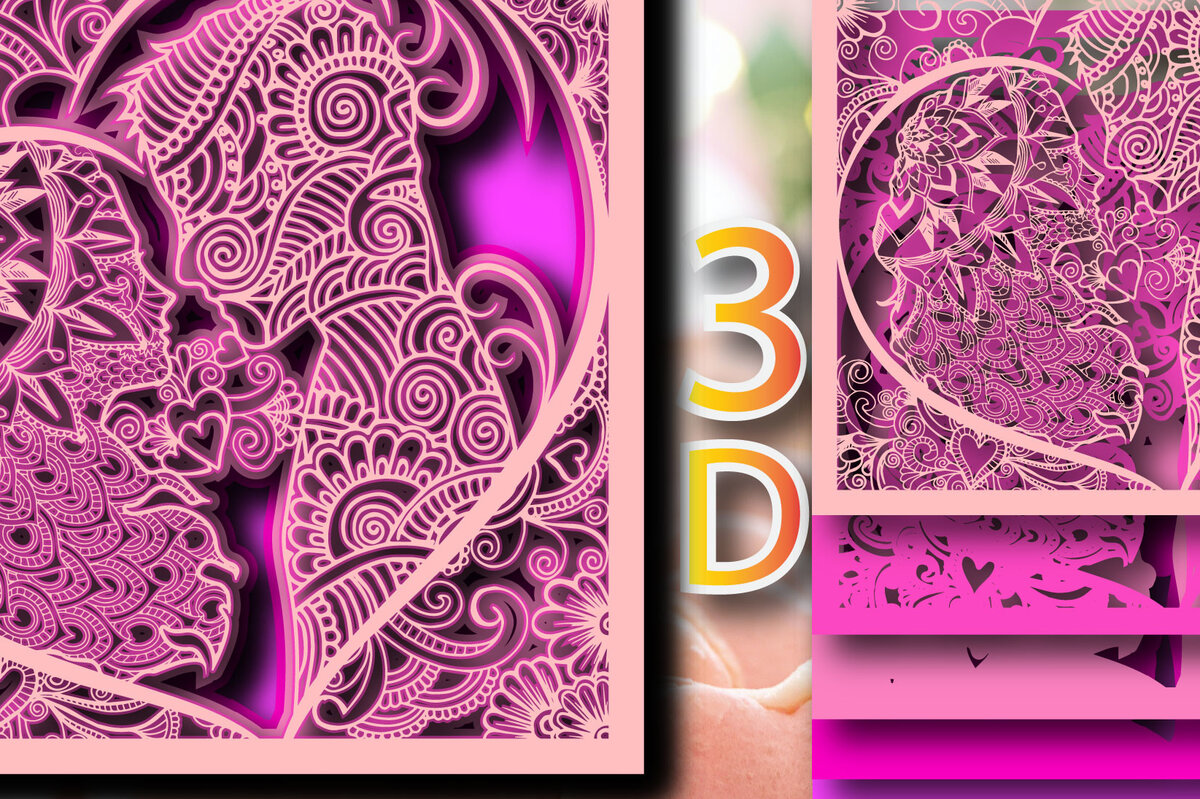 Intra απο ξύλο plywood 3mm-4mm πάχος – Πολυστρωματικό 3D Shadow Box Valentine Δίασταση  20x20 cm INTRAFABR-23815082