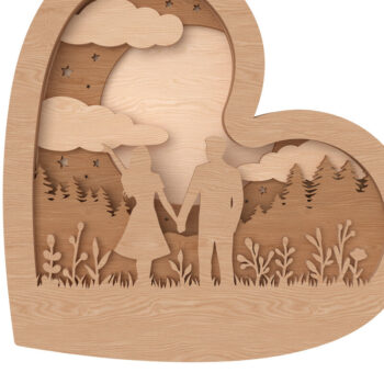 Intra απο ξύλο plywood 3mm-4mm πάχος – Valentine Nature Walk Heart Δίασταση  20x20 cm INTRAFABR-111740835 - Image 1