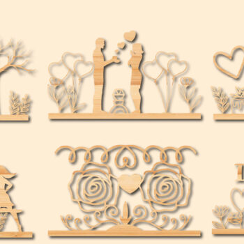 Intra απο ξύλο plywood 3mm-4mm πάχος – ΣΤΟΛΙΔΙΑ Βαλεντίνου Craft Cut BNDLE Δίασταση  20x20 cm INTRAFABR-21684003 - Image 1