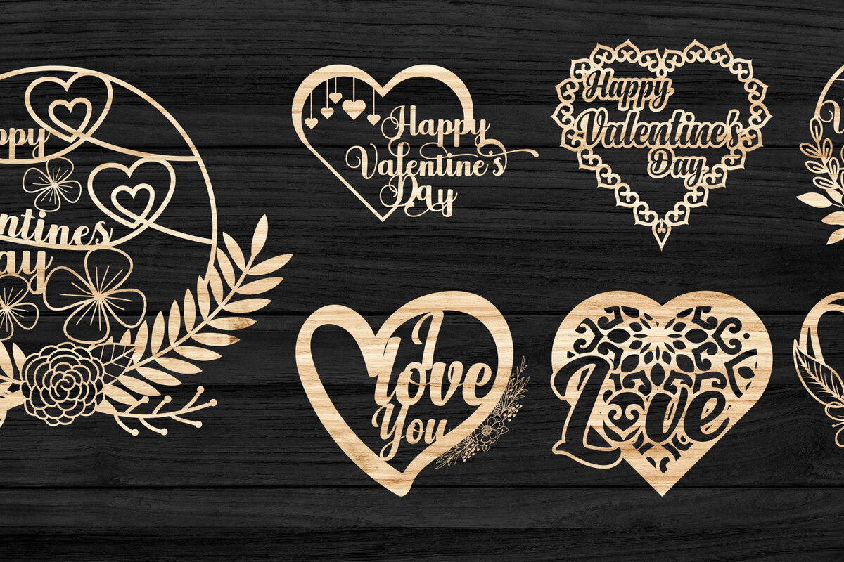 Intra απο ξύλο plywood 3mm-4mm πάχος – Στολίδια Αγίου Βαλεντίνου στεφάνι κοπής με λέιζερ Δίασταση  20x20 cm INTRAFABR-57944112