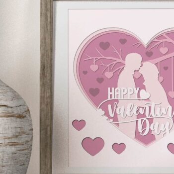 Intra απο ξύλο plywood 3mm-4mm πάχος – Βαλεντίνο Χαρτί Κοπή - Ερωτευμένο ζευγάρι Δίασταση  20x20 cm INTRAFABR-52460191 - Image 1