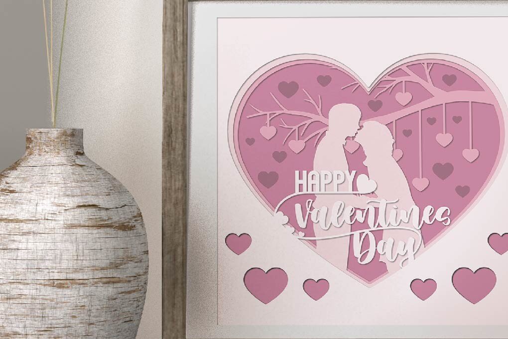 Intra απο ξύλο plywood 3mm-4mm πάχος – Βαλεντίνο Χαρτί Κοπή - Ερωτευμένο ζευγάρι Δίασταση  20x20 cm INTRAFABR-52460191