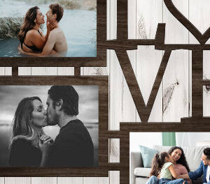 Intra απο ξύλο plywood 3mm-4mm πάχος – Κορνίζα Αγίου Βαλεντίνου Δίασταση  20x20 cm INTRAFABR-89561231