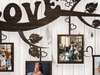 Intra απο ξύλο plywood 3mm-4mm πάχος – Κορνίζα Αγίου Βαλεντίνου Δίασταση  20x20 cm INTRAFABR-89561364 - Image 1