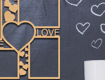 Intra απο ξύλο plywood 3mm-4mm πάχος – Πακέτο αποκοπής με λέιζερ κορνίζας για τον Άγιο Βαλεντίνο Δίασταση  20x20 cm INTRAFABR-88058673 - Image 3