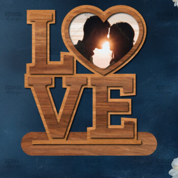 Intra απο ξύλο plywood 3mm-4mm πάχος – Βάση κοπής με λέιζερ κορνίζα Αγίου Βαλεντίνου Δίασταση  20x20 cm INTRAFABR-114358290 - Image 1