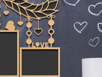 Intra απο ξύλο plywood 3mm-4mm πάχος – Κορνίζα Αγίου Βαλεντίνου με Δίασταση  20x20 cm INTRAFABR-87912363 - Image 2