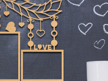 Intra απο ξύλο plywood 3mm-4mm πάχος – Κορνίζα Αγίου Βαλεντίνου με Δίασταση  20x20 cm INTRAFABR-87912363 - Image 3