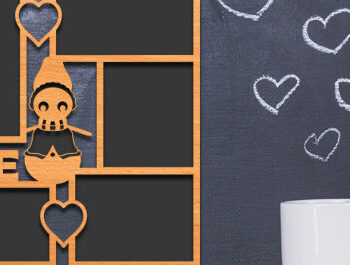 Intra απο ξύλο plywood 3mm-4mm πάχος – Κορνίζα Αγίου Βαλεντίνου με Δίασταση  20x20 cm INTRAFABR-87912396 - Image 2