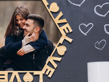 Intra απο ξύλο plywood 3mm-4mm πάχος – Κορνίζα Αγίου Βαλεντίνου με Δίασταση  20x20 cm INTRAFABR-87980208 - Image 1