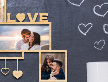 Intra απο ξύλο plywood 3mm-4mm πάχος – Κορνίζα Αγίου Βαλεντίνου με Δίασταση  20x20 cm INTRAFABR-87980217 - Image 1