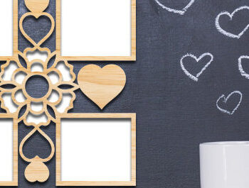 Intra απο ξύλο plywood 3mm-4mm πάχος – Κορνίζα Αγίου Βαλεντίνου με Δίασταση  20x20 cm INTRAFABR-87980225 - Image 2