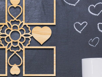 Intra απο ξύλο plywood 3mm-4mm πάχος – Κορνίζα Αγίου Βαλεντίνου με Δίασταση  20x20 cm INTRAFABR-87980225 - Image 3