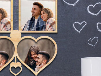 Intra απο ξύλο plywood 3mm-4mm πάχος – Κορνίζα Αγίου Βαλεντίνου με Δίασταση  20x20 cm INTRAFABR-87980230 - Image 1