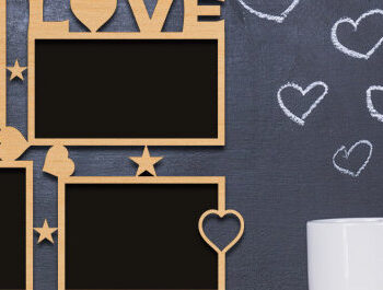 Intra απο ξύλο plywood 3mm-4mm πάχος – Κορνίζα Αγίου Βαλεντίνου με Δίασταση  20x20 cm INTRAFABR-87912326 - Image 2