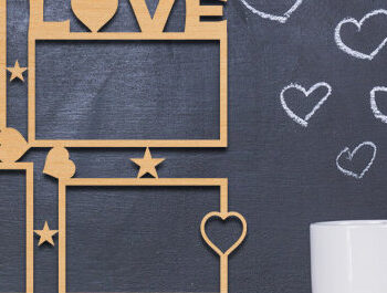 Intra απο ξύλο plywood 3mm-4mm πάχος – Κορνίζα Αγίου Βαλεντίνου με Δίασταση  20x20 cm INTRAFABR-87912326 - Image 3