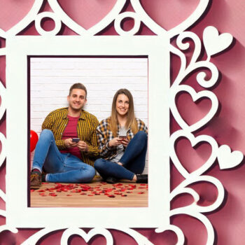 Intra απο ξύλο plywood 3mm-4mm πάχος – Κορνίζα Αγίου Βαλεντίνου με Cut Δίασταση  20x20 cm INTRAFABR-113448764 - Image 1