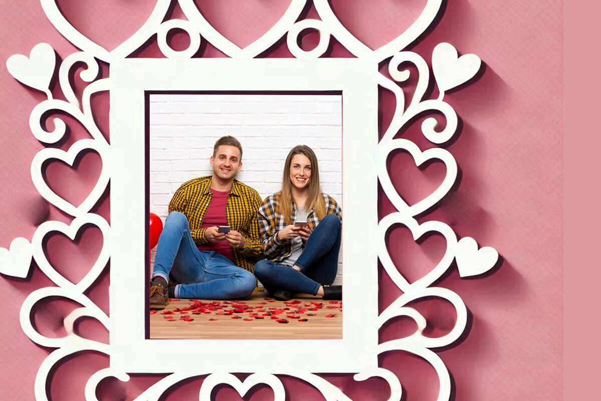 Intra απο ξύλο plywood 3mm-4mm πάχος – Κορνίζα Αγίου Βαλεντίνου με Cut Δίασταση  20x20 cm INTRAFABR-113448764