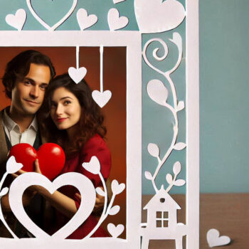 Intra απο ξύλο plywood 3mm-4mm πάχος – Κορνίζα Αγίου Βαλεντίνου με Cut Δίασταση  20x20 cm INTRAFABR-113428429 - Image 1