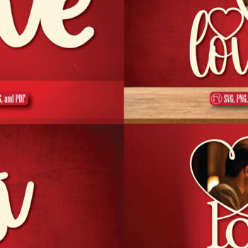 Intra απο ξύλο plywood 3mm-4mm πάχος – Πακέτο Κορνίζας Αγίου Βαλεντίνου Δίασταση  20x20 cm INTRAFABR-86019434 - Image 1